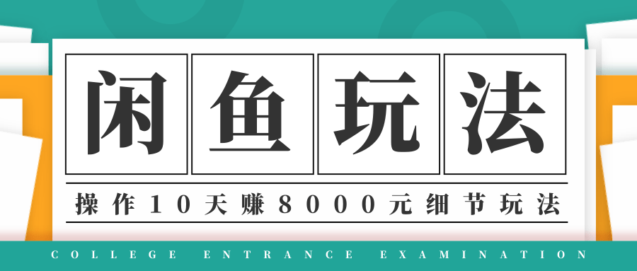 龟课·闲鱼项目玩法实战班第12期，操作10天左右利润有8000元细节玩法-八号资源库