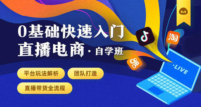 0基础快速入门直播电商课程：直播平台玩法解析-团队打造-带货全流程等环节-八号资源库