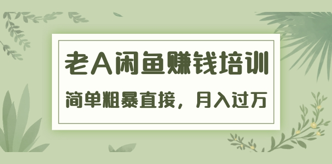 《老A闲鱼赚钱培训》简单粗暴直接，月入过万真正的闲鱼战术实课（51节课）-八号资源库