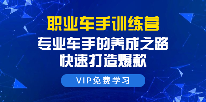 职业车手训练营：专业车手的养成之路，快速打造爆款（8节-无水印直播课）-八号资源库