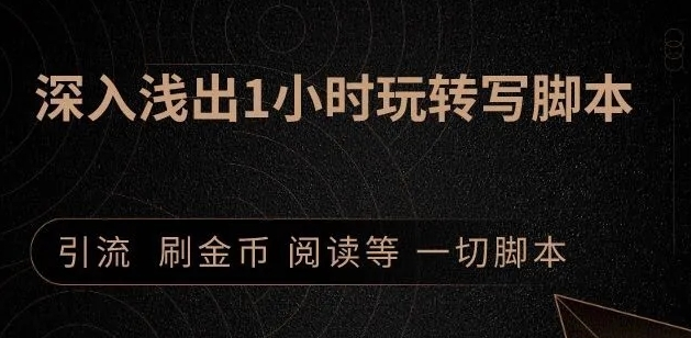 引流脚本实战课：1小时深入浅出视频实操讲解，教你0基础学会写引流脚本-八号资源库