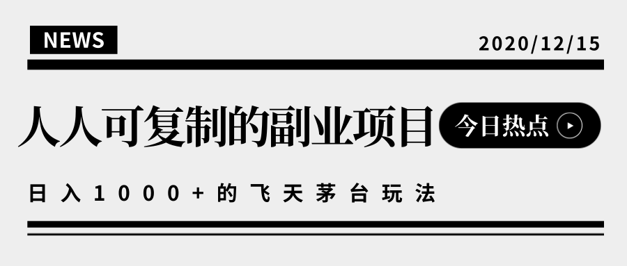 揭秘人人可复制的副业项目，能够实现日入10000+的撸飞天茅台玩法-八号资源库