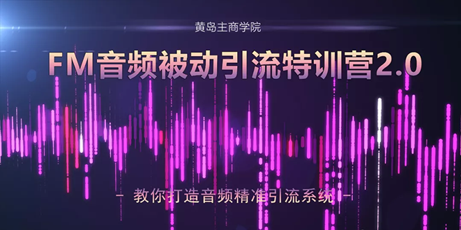 黄岛主·FM音频引流特训营2.0：独家引流模式，单账号50W+播放量，轻松变现-八号资源库