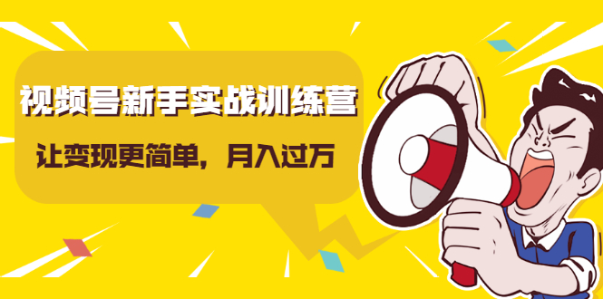 视频号新手实战训练营，让变现更简单，玩赚视频号，轻松月入过万-八号资源库