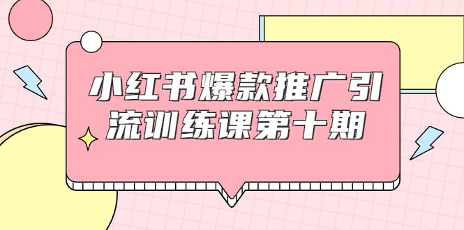 小红书爆款推广引流训练课第十期，手把手带你玩转小红书，轻松月入过万-八号资源库