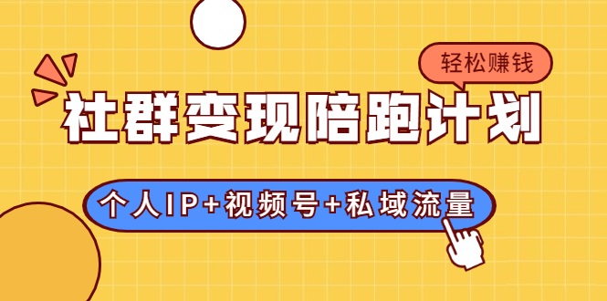 社群变现陪跑计划：建立“个人IP+视频号+私域流量”的社群商业模式轻松赚钱-八号资源库