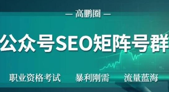 高鹏圈公众号SEO矩阵号群，实操20天纯收益25000+，普通人都能做-八号资源库