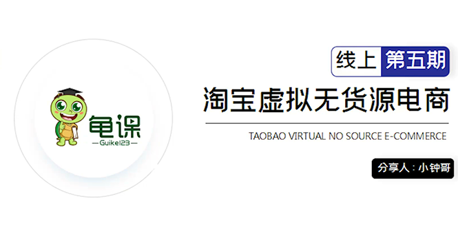 龟课·淘宝虚拟无货源电商5期，全程直播 现场实操，一步步教你轻松实现躺赚-八号资源库