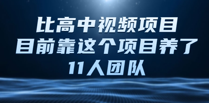 比高中视频项目，目前靠这个项目养了11人团队【视频课程】-八号资源库