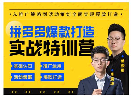 玺承云·拼多多爆款打造实战特训营，一套从入门到高手课程，让你快速拿捏拼多多-八号资源库