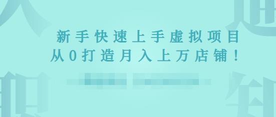 2022年虚拟项目实战指南，新手从0打造月入上万店铺-八号资源库
