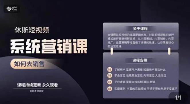 休斯短视频系统运营大课，你掌握核心的运营思维 价值7800元-八号资源库