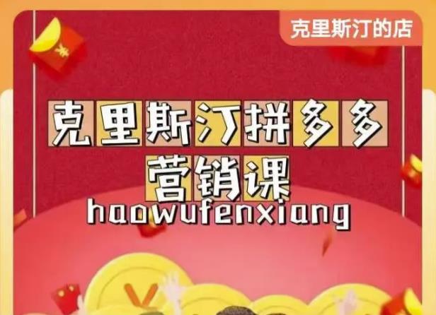 克里斯汀拼多多运营课，适合小白初涉平台，低成本入门-八号资源库