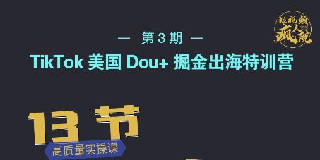 TikTok美国Dou+掘金出海特训营，美国dou+成功投放95%-八号资源库