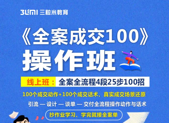 《全案成交100》全案全流程4段25步100招，操作班-八号资源库