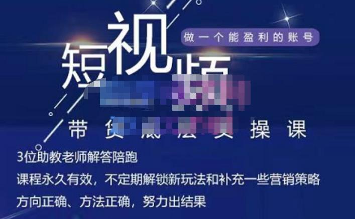 吴Sir·短视频带货底层实操课，教你如何选爆品、了解获短视频流量密码，正确起号-八号资源库
