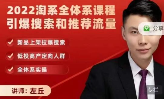 2022淘系全体系课程引爆搜索和推荐流量，新品上架拉爆搜索-八号资源库