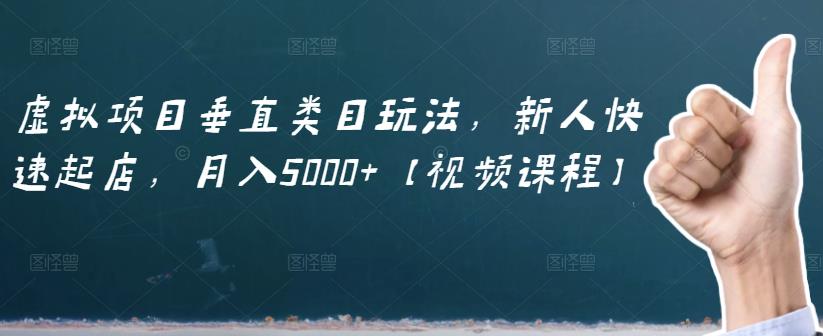 虚拟项目垂直类目玩法，新人快速起店，月入5000+【视频课程】-八号资源库