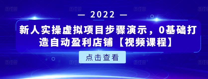 新人实操虚拟项目步骤演示，0基础打造自动盈利店铺【视频课程】-八号资源库