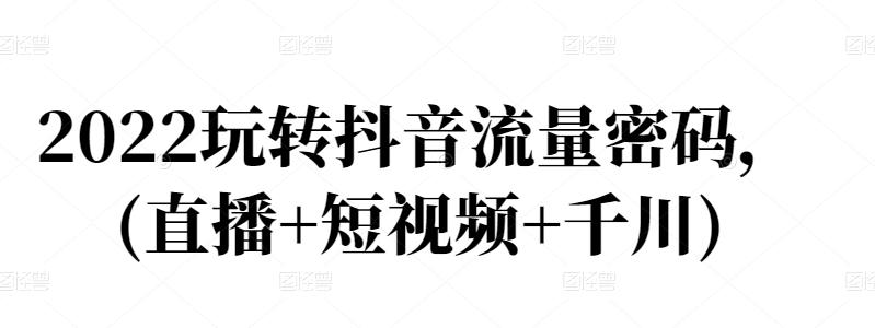 2022玩转抖音流量密码，(直播+短视频+千川)-八号资源库