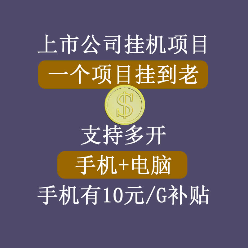 正规挂机项目，支持手机电脑一起挂，支持虚拟机多开，可以挂到老-八号资源库