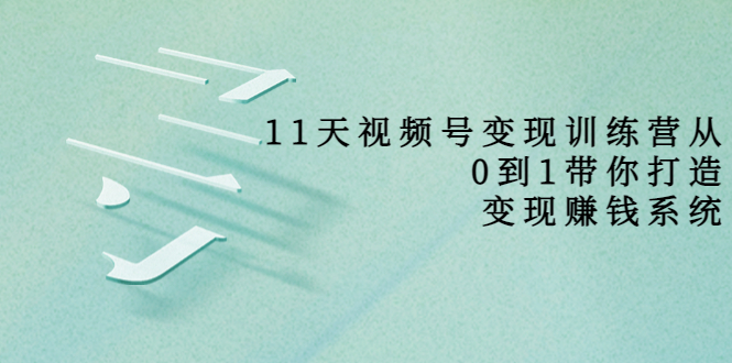 11天视频号变现训练营，从0到1打造变现赚钱系统（价值398元）-八号资源库