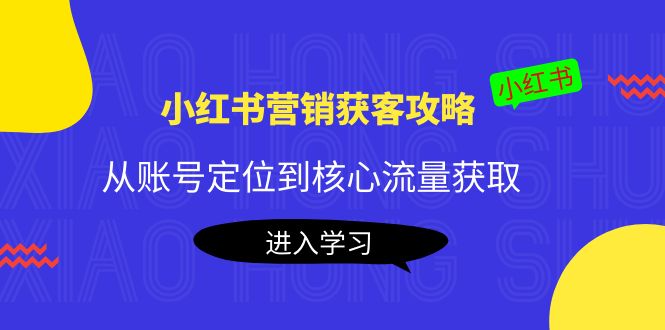 小红书营销获客攻略：从账号定位到核心流量获取，爆款笔记打造-八号资源库