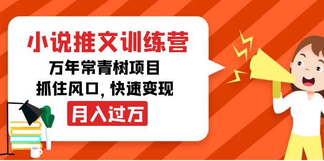 小说推文训练营，万年常青树项目，抓住风口，快速变现月入过万-八号资源库