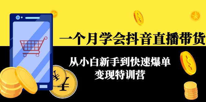 一个月学会抖音直播带货：从小白新手到快速爆单变现特训营(63节课)-八号资源库
