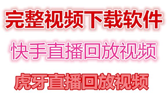 快手直播回放视频/虎牙直播回放视频完整下载(电脑软件+视频教程)-八号资源库