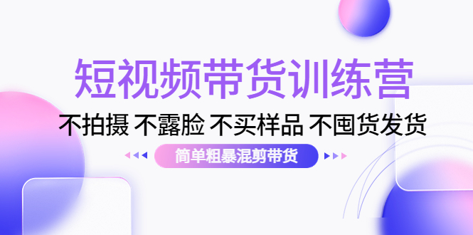 短视频带货训练营：不拍摄 不露脸 不买样品 不囤货发货 简单粗暴混剪带货（第三期）-八号资源库