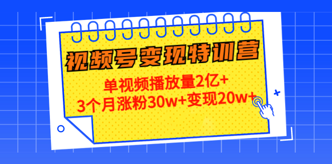 21天视频号变现特训营：单视频播放量2亿+3个月涨粉30w+变现20w+（第14期）-八号资源库