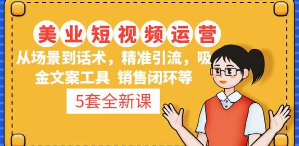 5套·美业短视频运营课从场景到话术·精准引流·吸金文案工具·销售闭环等-八号资源库