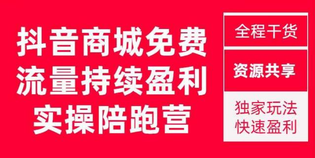 抖音商城搜索持续盈利陪跑成长营，抖音商城搜索从0-1、从1到10的全面解决方案-八号资源库