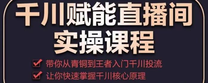 千川赋能直播间实操课程，带你从青铜到王者的入门千川投流，让你快速掌握千川核心原理-八号资源库