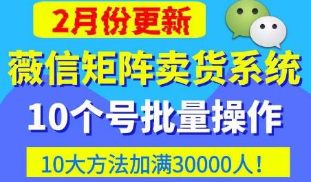 微信矩阵卖货系统，多线程批量养10个微信号，10种加粉落地方法，快速加满3W人卖货！-八号资源库