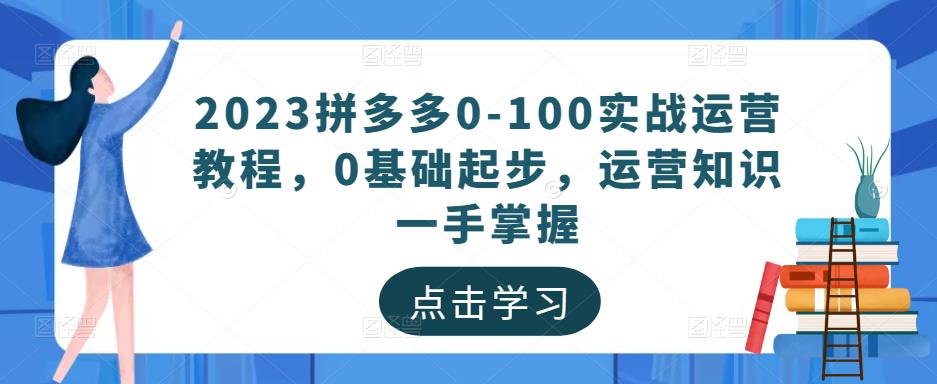 2023拼多多0-100实战运营教程，0基础起步，运营知识一手掌握-八号资源库