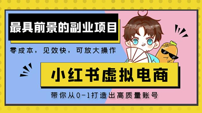 小红书蓝海大市场虚拟电商项目，手把手带你打造出日赚2000+高质量红薯账号-八号资源库