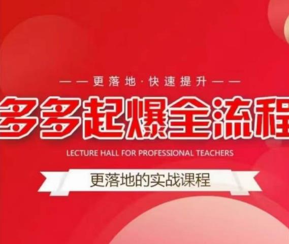 互力-多多新品打爆全流程，拼多多14天拉搜索自然流量，更落地·快速提升-八号资源库
