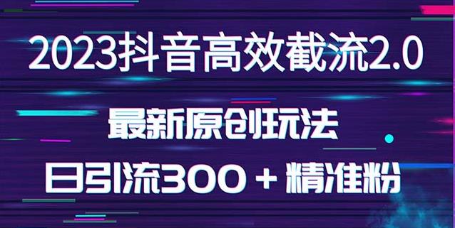 日引300＋创业粉，独家抖音高效截流2.0玩法（价值1280）-八号资源库