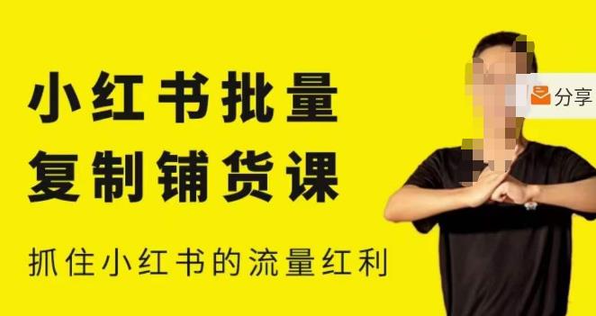张宾·小红书批量复制铺货课，小红书0-1快速起号变现玩法，抓住小红书的流量红利（更新2023年3月）-八号资源库