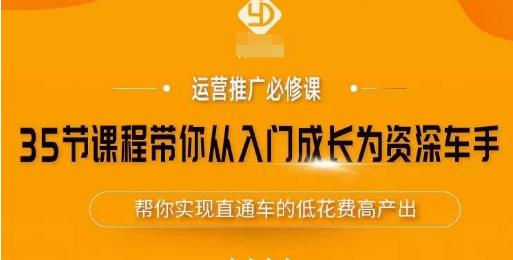 35节课程带你从入门成长为资深车手，让系统学习直通车成为可能，帮你实现直通车的低花费高产出-八号资源库