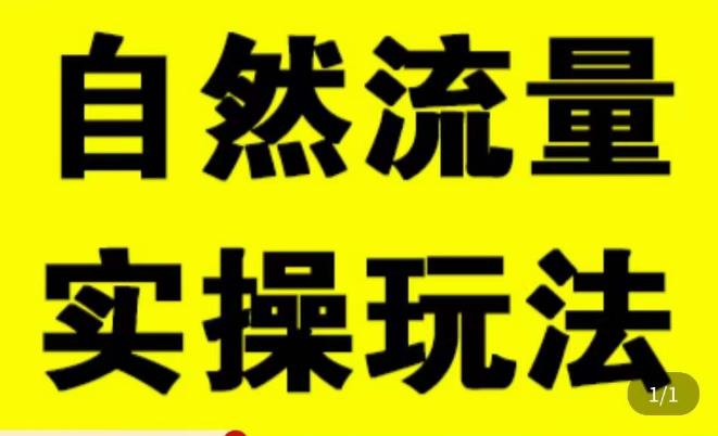 拼多多自然流量天花板，拼多多自然流的实操玩法，自然流量是怎么来的，如何开车带来自然流等知识-八号资源库