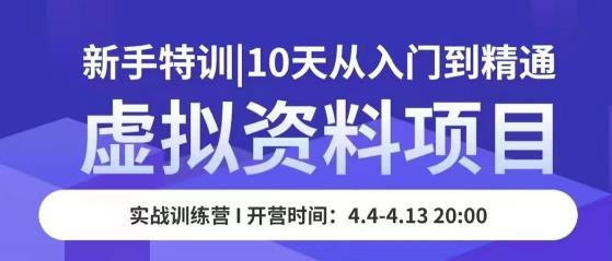 虚拟资料项目新手特训，10天从入门到精通，保姆级实操教学-八号资源库