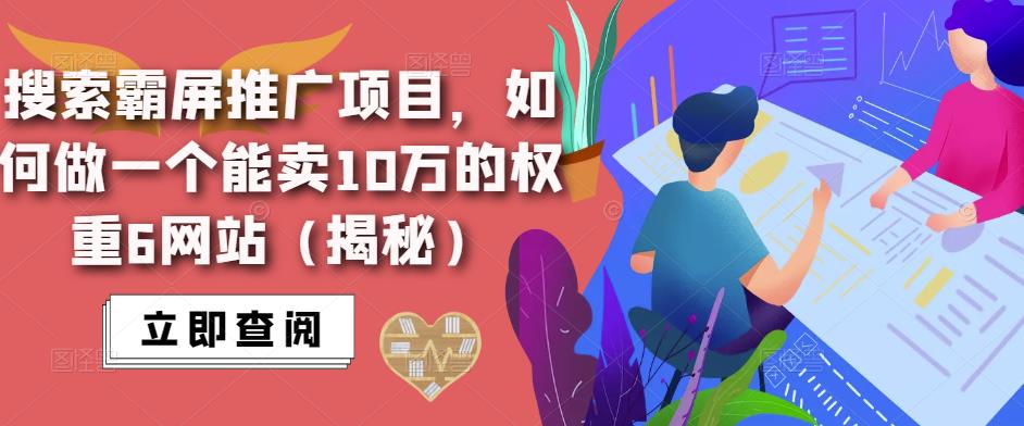 搜索霸屏推广项目，如何做一个能卖10万的权重6网站（揭秘）-八号资源库