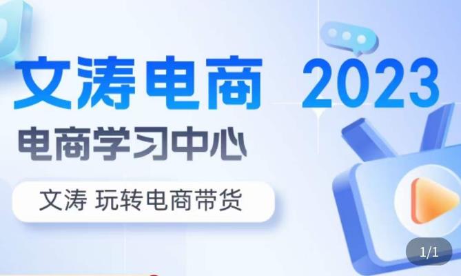 文涛电商·7天零基础自然流起号，​快速掌握店铺运营的核心玩法，突破自然展现量，玩转直播带货-八号资源库