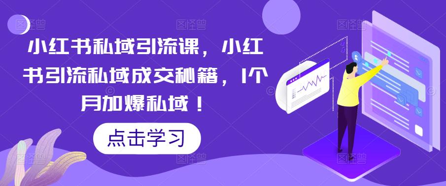 小红书私域引流课，小红书引流私域成交秘籍，1个月加爆私域！-八号资源库