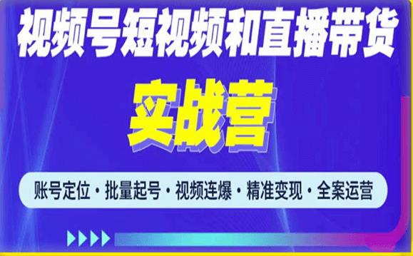 2023最新微信视频号引流和变现全套运营实战课程，小白也能玩转视频号短视频和直播运营-八号资源库