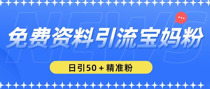 免费资料引流宝妈粉，日引50+精准粉【揭秘】-八号资源库