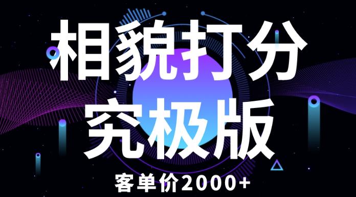 相貌打分究极版，客单价2000+纯新手小白就可操作的项目-八号资源库